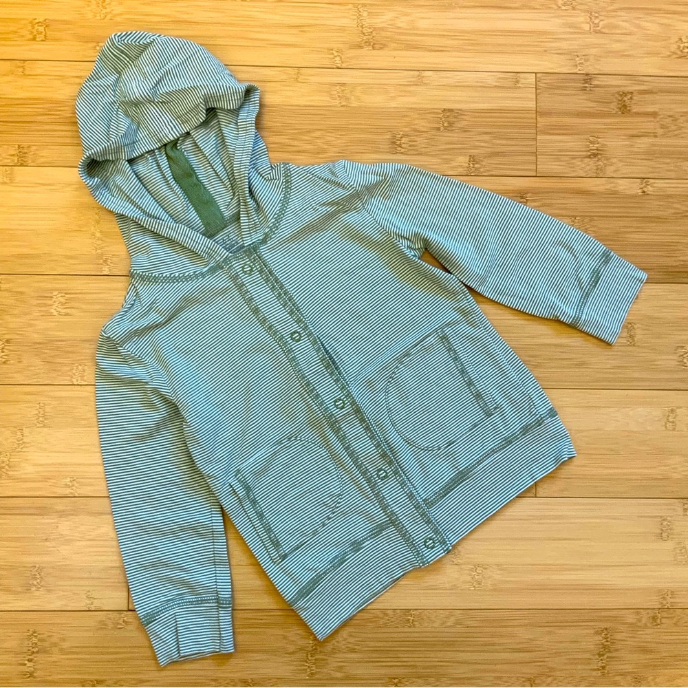Egg Baby Green Striped 5 Snap Hoodie